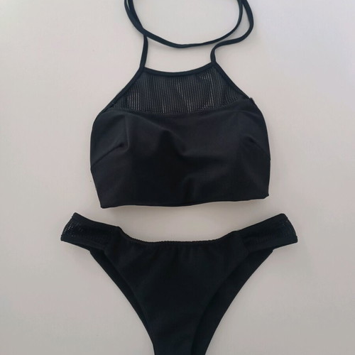 Black bikini set with mesh detail like new