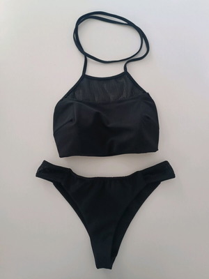 Μαύρο μπικίνι σετ με mesh λεπτομέρεια σαν καινούργιο
