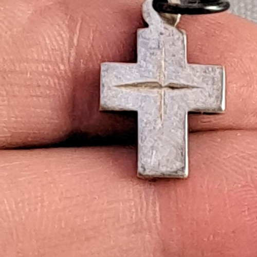 Vintage silver cross with hallmark used