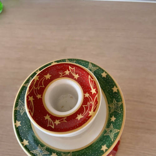 Christmas Porcelain Candlestick like new in box