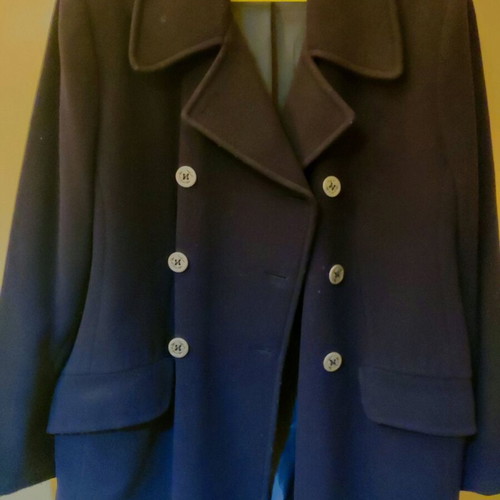 Women's navy blue coat used size XL with silver buttons