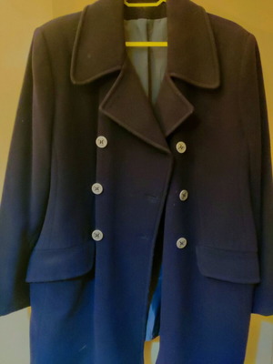 Women's navy blue coat used size XL with silver buttons
