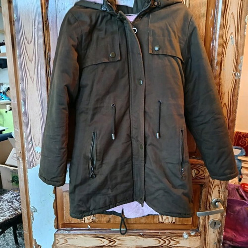 Lady Moda women's jacket khaki with pink inner lining like new