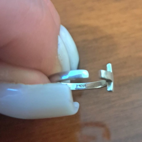 Chevalier ring silver 925 with open design and cross