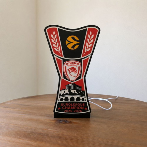 3D Light Box Olympiacos Euroleague Champion 2025-2026 like new