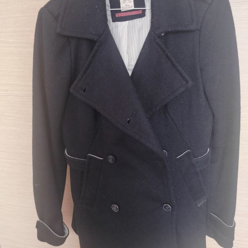 Bershka women's coat black S like new, warm
