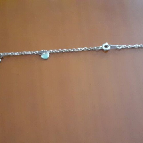 Anklet like new with blue hearts silver color