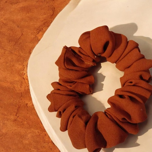 Handmade brown hair scrunchie