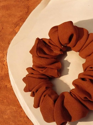 Handmade brown hair scrunchie