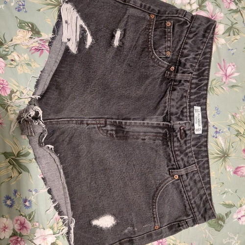 Pull & Bear Black Denim Shorts like new, size 38-40
