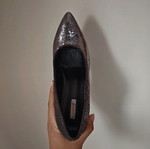Evening pumps new, silver, size 40, 10cm heel