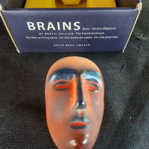 Brains Tor crystal sculpture handmade like new, Kosta Boda