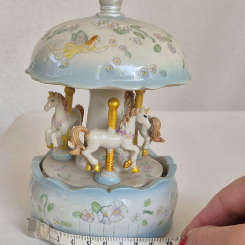 Vintage music carousel with unicorns like new