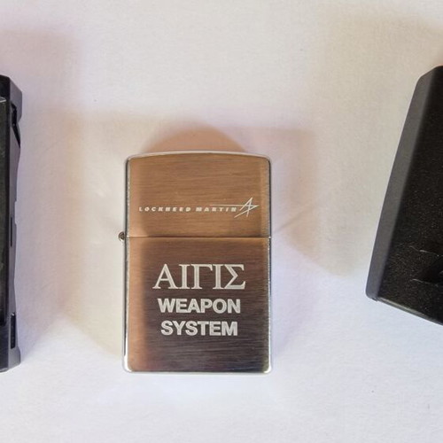 Zippo Aegis Weapon System Satin Chrome New Greek Navy Lighter