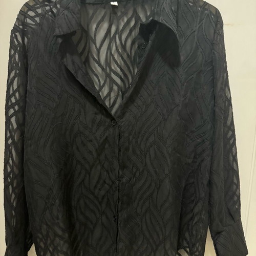 Shein black transparent shirt like new, size Large
