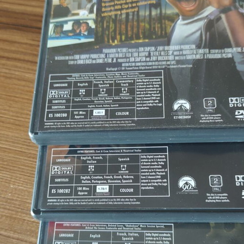 Beverly Hills Cop Trilogy DVD used with Greek subtitles