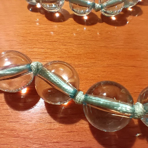 Necklace with transparent beads new, long