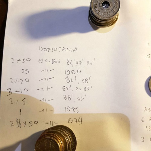 Old coins used, collection of 75 from various nationalities