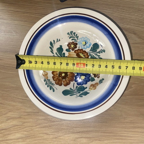 Vintage hand-painted ceramic plates Fajans Włocławek set of 2