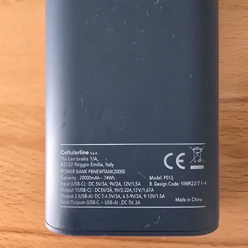 Cellularline 20000mAh 20W power bank like new