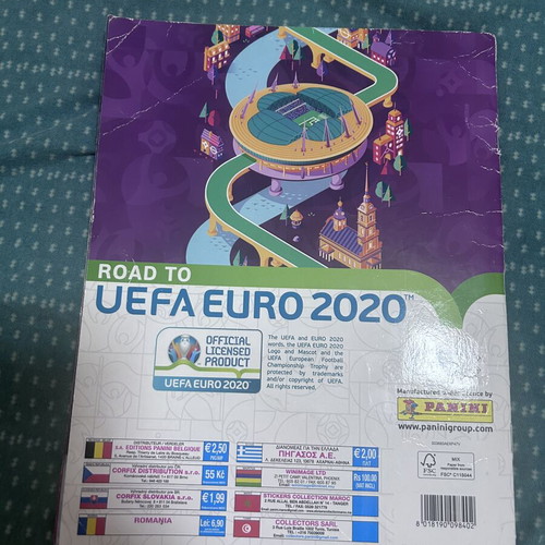 Panini Official Album Euro 2020 used with 317 of 476 stickers