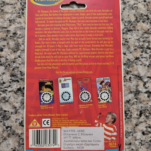 Tyco View-Master Disney's Hercules 3-reel sealed card