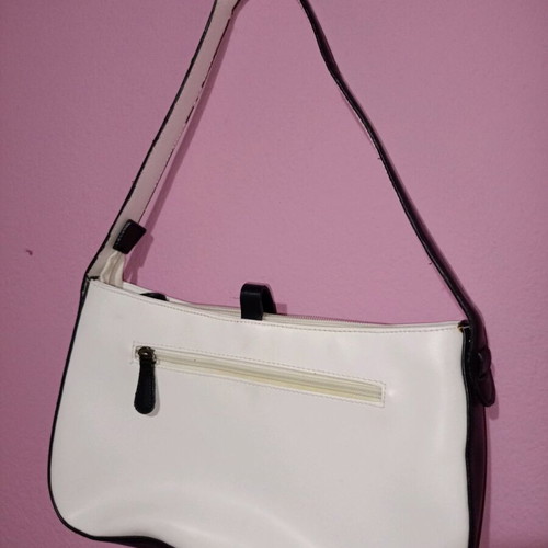 Shoulder bag white with black details like new