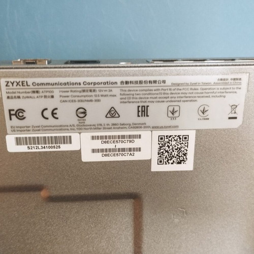 Zyxel ZyWall ATP100 firewall used