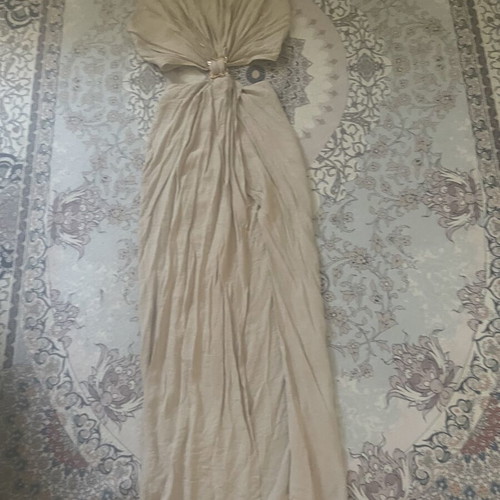 Zara dress with golden buckle like new, beige, size M