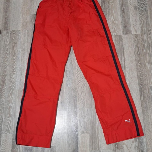 Puma Original Red Windbreaker Pants T7 Stripes Size M like new