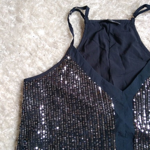 Sequin top Shein size M 38 like new, white silver