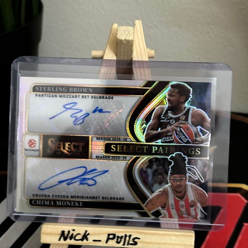 2025-26 Panini Select Euroleague Sterling Brown & Chima Moneke Dual Auto