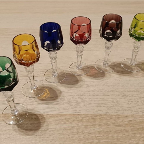 Nachtmann set of 6 used liqueur glasses made of handmade crystal