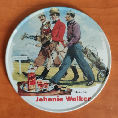 Johnnie Walker vintage coasters set of 4, 1970s collectible