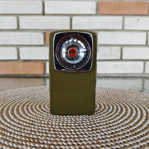 Vintage metal pocket flashlight, khaki