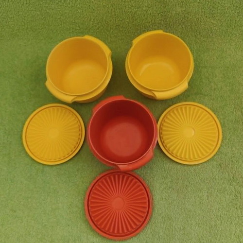 Tupperware Servalier used pack of 3 vintage containers