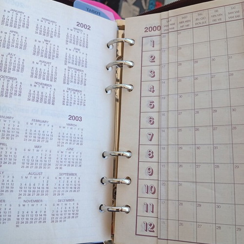 Vintage Business Organizer 2000s with calculator and pens, like new