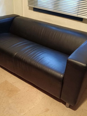 IKEA Klippan two-seater sofa like new, black leather look