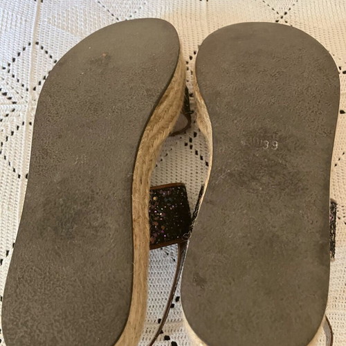 Leather espadrille sandals like new, brown, Suzana Traca