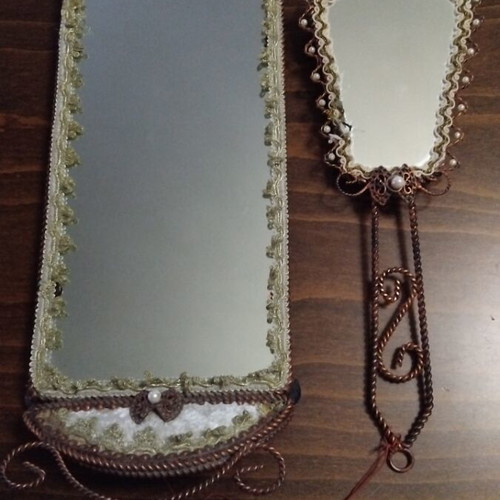 Vintage boudoir set mirror and perfume tray Victorian style like new