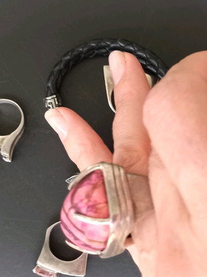 Silver ring handmade with jasper used