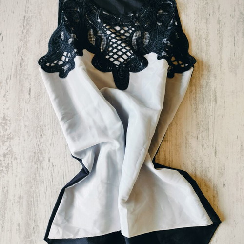 Summer women's tank top like new with embroidery, black and white, sizes M and L
