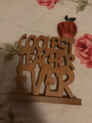 Handmade wooden gift for teacher new