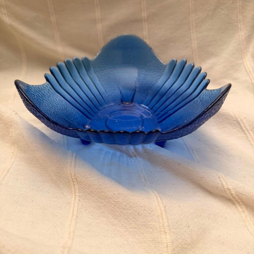 Blue glass dish for jewelry or small items