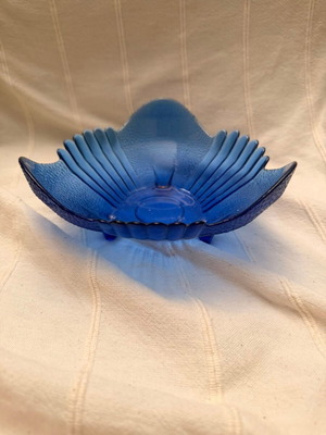 Blue glass dish for jewelry or small items