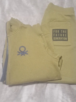 Benetton children's khaki sports jacket and tracksuit used