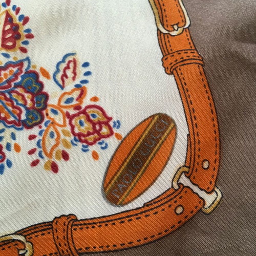 Paolo Gucci vintage scarf with paisley and belt motif