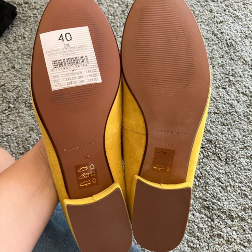 Samsoe&Samsoe Yellow Suede Shoes New, Genuine Leather Size 39