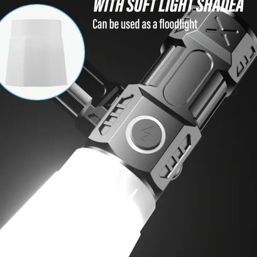Rechargeable pocket flashlight with side light and 8 led, new