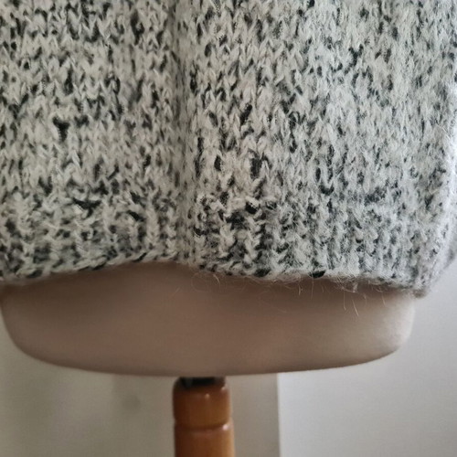 Vintage wool handmade cardigan used, gray